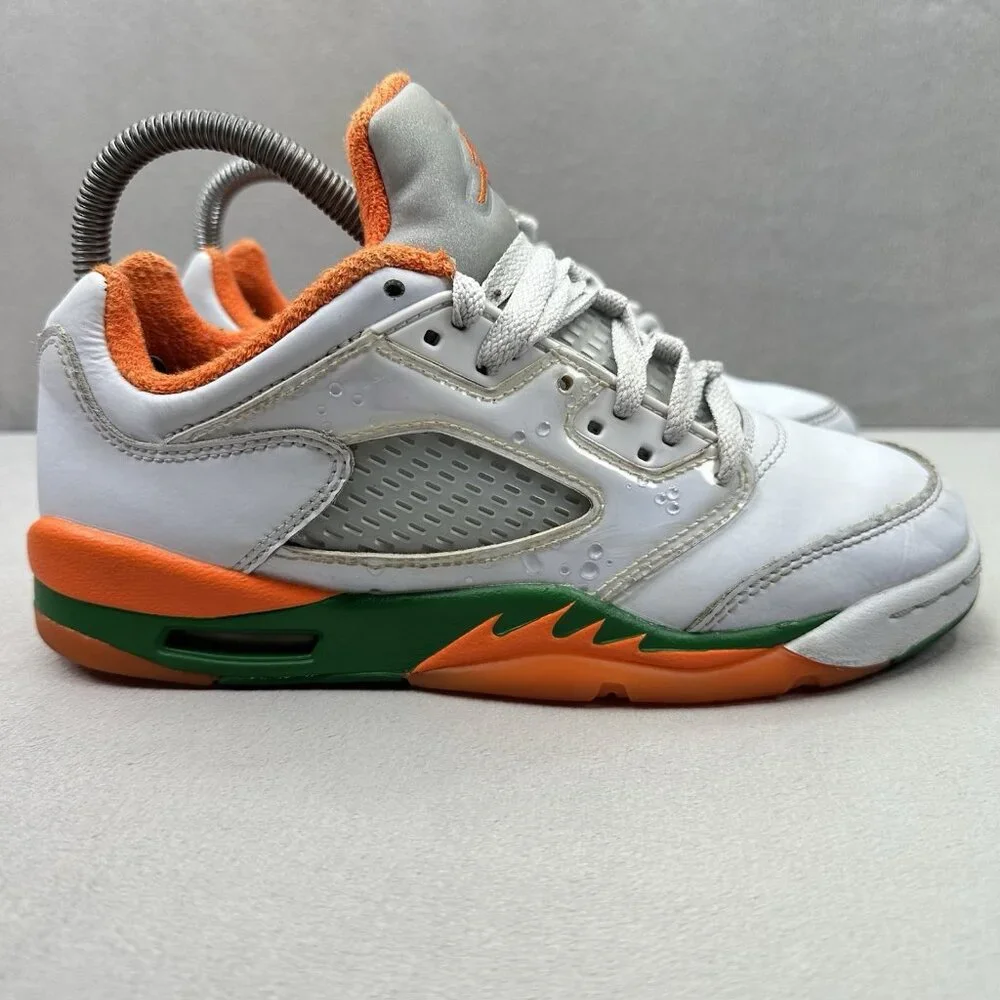 Size 4.5Y / Womens 6‎ Jordan 5 Retro Low Miami Hurricanes (GS) Brilliant Orange